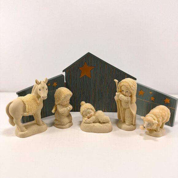 Snow Babies Department 56 Babies in Bethlehem Nativity Set - Picture 1 of 11